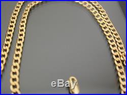 VINTAGE 9ct GOLD FLAT CURB NECKLACE CHAIN 20 inch C. 1980