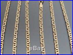 VINTAGE 9ct GOLD FLAT MARINE LINK NECKLACE CHAIN 27 1/2 inch C. 1980