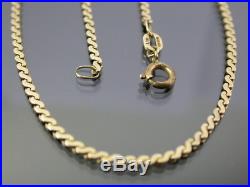 VINTAGE 9ct GOLD FLAT S LINK NECKLACE CHAIN 20 inch 1978