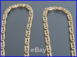 VINTAGE 9ct GOLD FLAT SCROLL LINK NECKLACE CHAIN 18 inch 1989