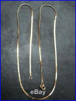 VINTAGE 9ct GOLD HERRINGBONE LINK NECKLACE CHAIN 20 inch 1982