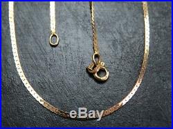 VINTAGE 9ct GOLD HERRINGBONE LINK NECKLACE CHAIN 20 inch 1982