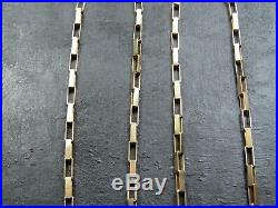 VINTAGE 9ct GOLD LONG BOX LINK NECKLACE CHAIN 20 inch C. 1990