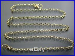 VINTAGE 9ct GOLD ROLO LINK NECKLACE CHAIN 16 inch 1992