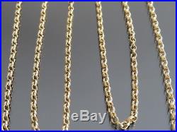 VINTAGE 9ct GOLD ROLO LINK NECKLACE CHAIN 24 inch C. 1980