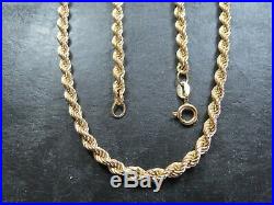 VINTAGE 9ct GOLD ROPE LINK NECKLACE CHAIN 20 inch 2004