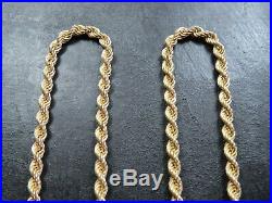 VINTAGE 9ct GOLD ROPE LINK NECKLACE CHAIN 20 inch 2004