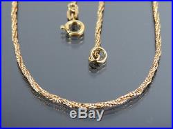 VINTAGE 9ct GOLD TWISTED SNAKE LINK NECKLACE CHAIN 17 1/2 inch 1990