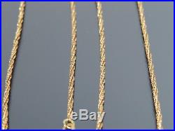 VINTAGE 9ct GOLD TWISTED SNAKE LINK NECKLACE CHAIN 17 1/2 inch 1990
