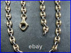 VINTAGE 9ct WHITE YELLOW GOLD GUCCI or ANCHOR LINK NECKLACE CHAIN 18 inch C. 2000