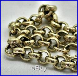 Very Heavy 9ct Gold Beautiful Engraved Link Belcher Chain 1970's Vintage