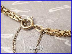 Very Long Antique 9ct Gold Chain, Byzantine Link, 33 Inch, Solid, Heavy, Chunky