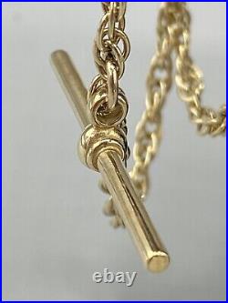 Very Pretty T Bar 9ct Solid GOLD Fancy Double Link CHAIN NECKLACE