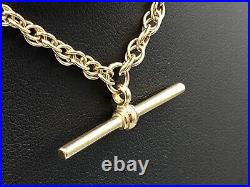 Very Pretty T Bar 9ct Solid GOLD Fancy Double Link CHAIN NECKLACE