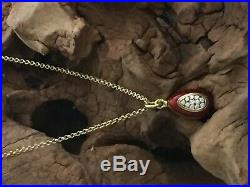 Victor Mayer (Faberge workmaster), A Diamond Egg pendant, on a 9ct gold chain