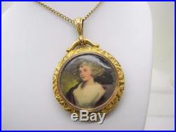 Victorian 9ct Gold Double Sided Round Locket & 9ct Gold 22 Chain