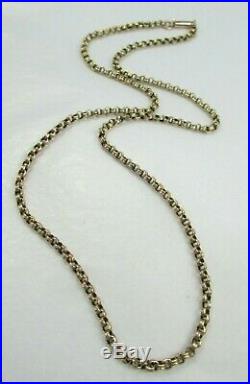 Victorian Antique Chunky 9ct Gold Belcher Necklace Chain Barrel Clasp 5.2g 45cm