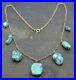 Victorian-TURQUOISE-MATRIX-Graduated-Nuggets-on-9ct-Gold-Chain-Unusual-NECKLACE-01-tl