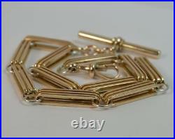 Victorian Two Tone 9ct Gold 12 1/2 Pocket Watch Chain p1878