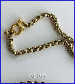 Victorian antique belcher chain necklace tested 9ct gold