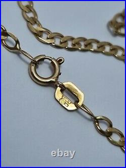 Vintage 16 Solid 9ct Gold Flat Curb Link Chain Ladies Men's 2.48g