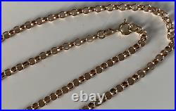 Vintage 18.5 Long 9ct Gold Chain Necklace Belcher 6.2 Gram