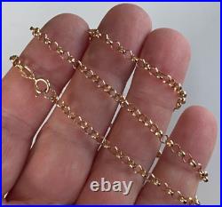 Vintage 18.5 Long 9ct Gold Chain Necklace Belcher 6.2 Gram