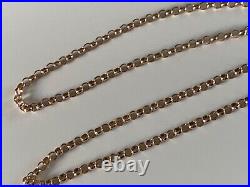 Vintage 18.5 Long 9ct Gold Chain Necklace Belcher 6.2 Gram