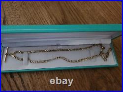 Vintage 18 9ct Gold Figaro Chain And T bar