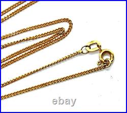 Vintage 1985 Hallmarked 9CT Gold Curb Link Chain Necklace 16 1.9 grams