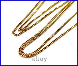 Vintage 1985 Hallmarked 9CT Gold Curb Link Chain Necklace 16 1.9 grams