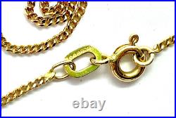 Vintage 1985 Hallmarked 9CT Gold Curb Link Chain Necklace 16 1.9 grams