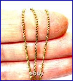 Vintage 1985 Hallmarked 9CT Gold Curb Link Chain Necklace 16 1.9 grams