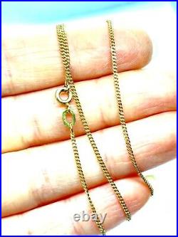 Vintage 1985 Hallmarked 9CT Gold Curb Link Chain Necklace 16 1.9 grams