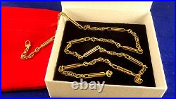 Vintage 20 9ct Gold FANCY TROMBONE Necklace 13.6gr 3mm Gift Boxed 122a