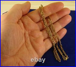 Vintage 20 9ct Gold FANCY TROMBONE Necklace 13.6gr 3mm Gift Boxed 122a