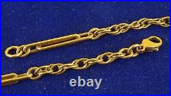 Vintage 20 9ct Gold FANCY TROMBONE Necklace 13.6gr 3mm Gift Boxed 122a