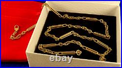 Vintage 20 9ct Gold FANCY TROMBONE Necklace 13.6gr 3mm Gift Boxed 122a