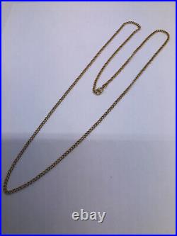 Vintage 9CT Gold 26 Long Curb Link Chain Necklace 8.6g. Hallmarked, Excellent