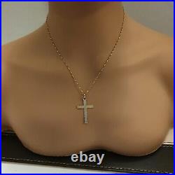 Vintage 9Ct Gold Cross Pendant on 9Ct Gold Chain / Necklace (bt)