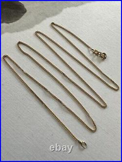 Vintage 9Ct Gold Flat Curb Link Chain Necklace 1.95G, 1.1mm, 55cm, Stamped