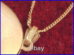 Vintage 9Ct Gold Oval Locket H. Samuels + 46Cm 9Ct Chain