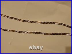 Vintage 9ct 9k 375 Real Yellow Gold 9+1 Belcher Link Chain Necklace 20 6.1g