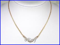 Vintage 9ct Gold. 48 carat 16 Diamond Set Necklace Pendant & Chain circa 1980's