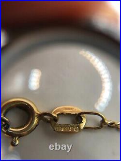 Vintage 9ct Gold 70s Round Locket Pendant & Delicate 90s Figaro Chain 42cm 3.95g