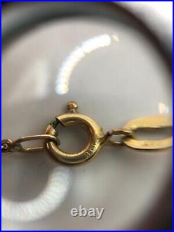 Vintage 9ct Gold 70s Round Locket Pendant & Delicate 90s Figaro Chain 42cm 3.95g