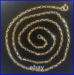 Vintage 9ct Gold Belcher Chain Rolo Chain Gold Necklace 9 Carat Gold 23 Long