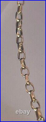 Vintage 9ct Gold Belcher Chain Rolo Chain Gold Necklace 9 Carat Gold 23 Long