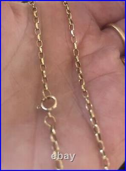 Vintage 9ct Gold Belcher Chain Rolo Chain Gold Necklace 9 Carat Gold 23 Long