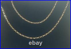 Vintage 9ct Gold Belcher Chain Rolo Chain Gold Necklace 9 Carat Gold 23 Long